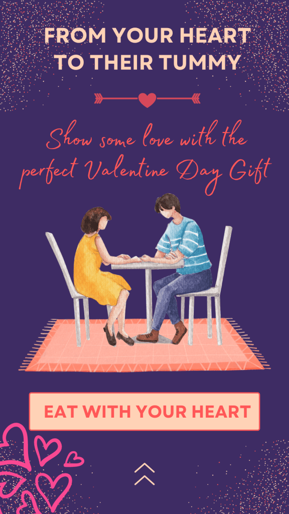 Couple dining with Valentine's theme.